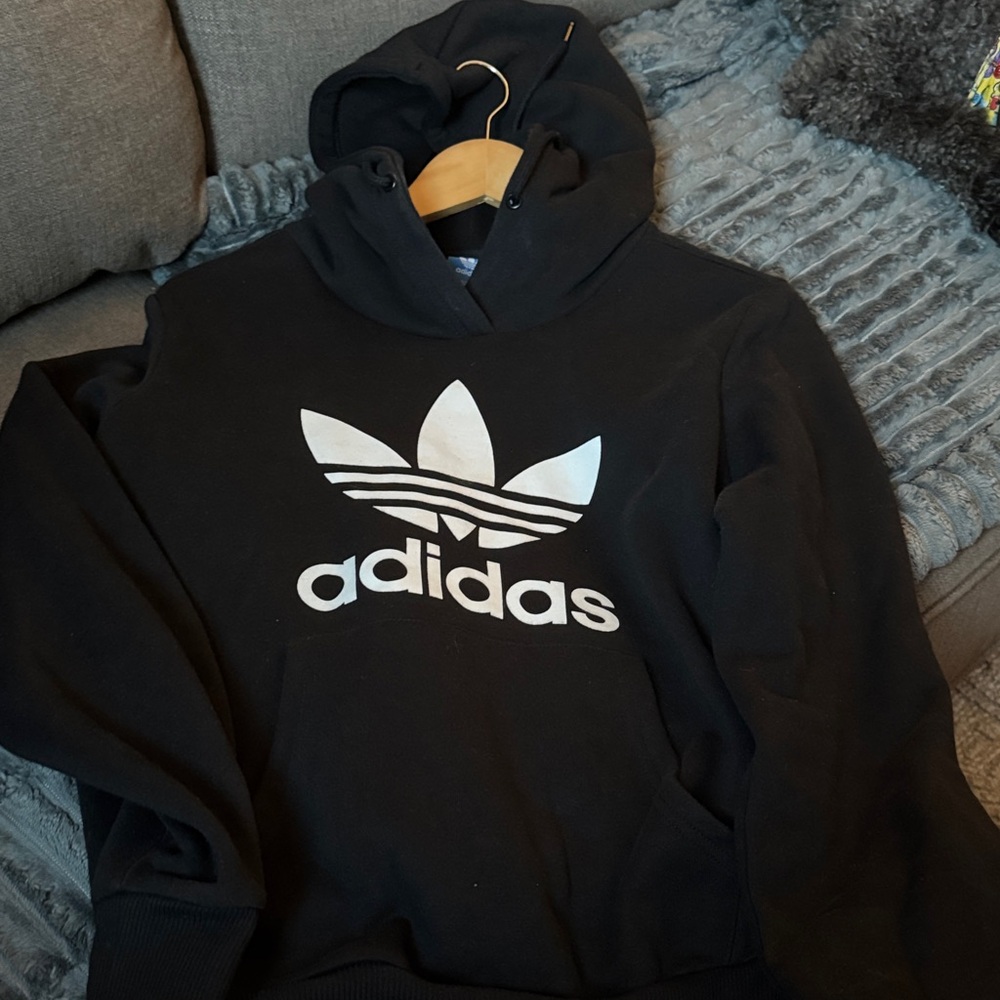 Adidas Black Sweatshirt with White Trefoil Logo